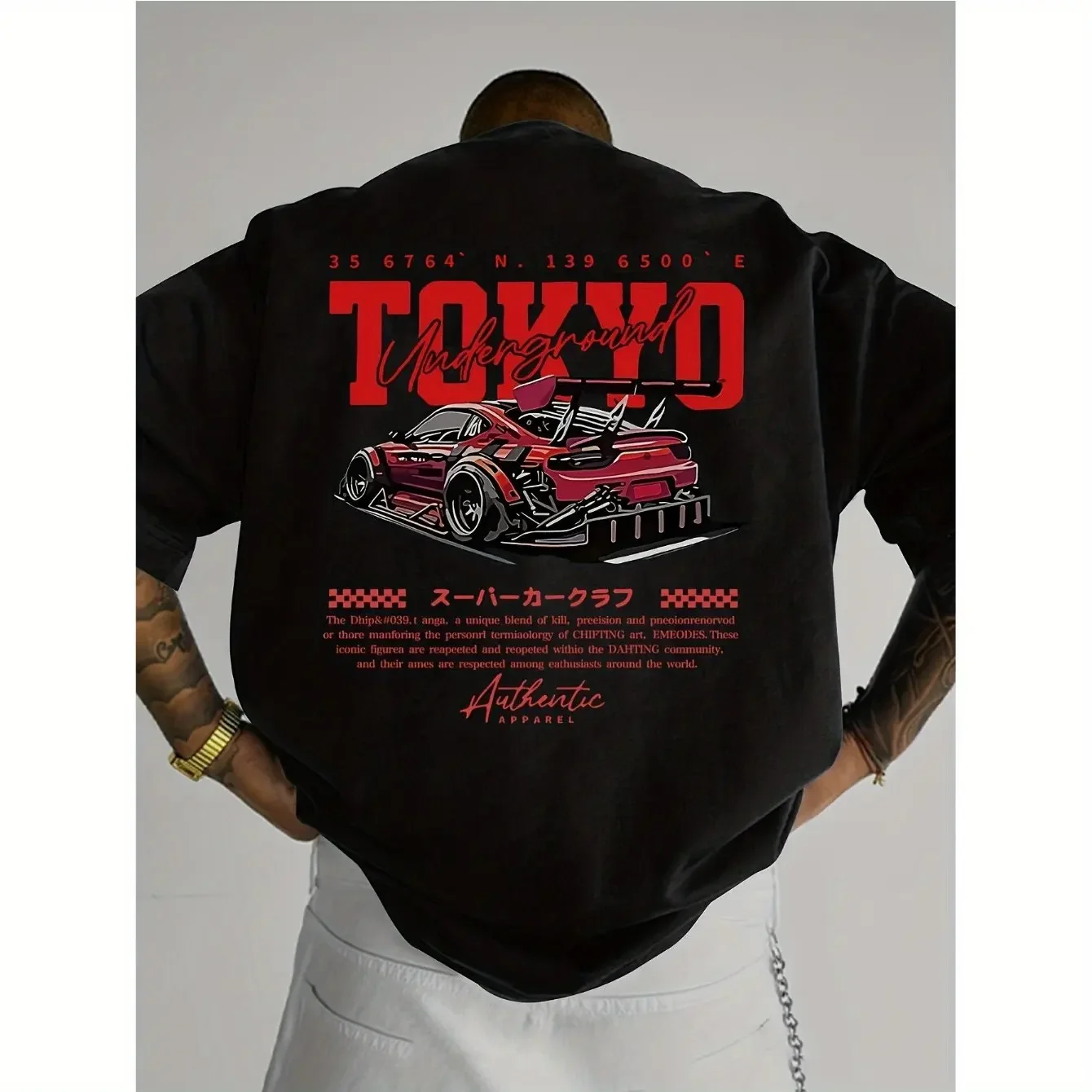 Tokyo JDM Car T Shirt Unisex Oversized Japanese Streetwear Drift Racing Graphic Tee Y2K Hip Hop Summer Cotton Top