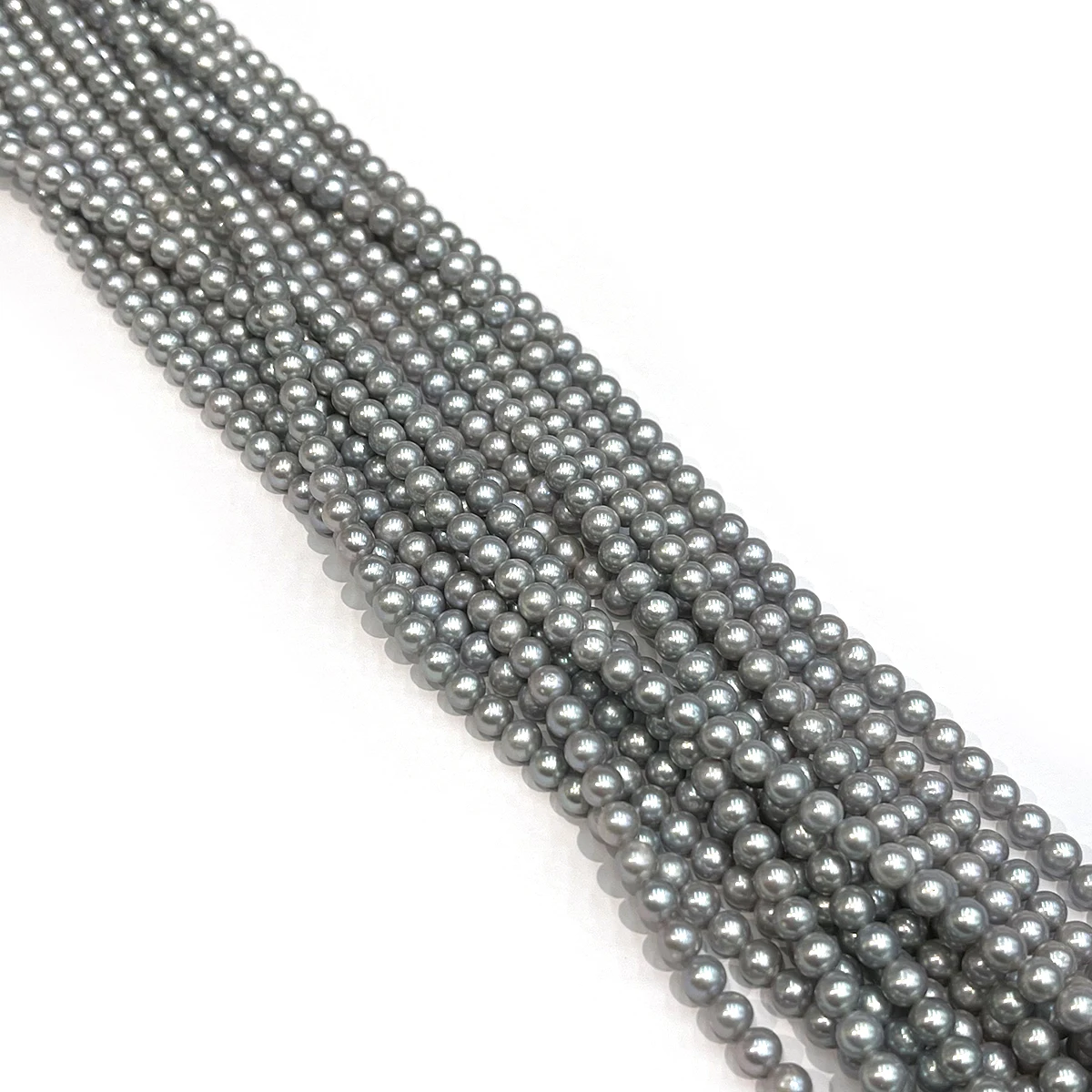 6-7mm Irradiation Grey Near Round Natural Freshwater Pearls, Bulk Loose Beads for DIY Handmade Necklace Bracelet Jewelry Making