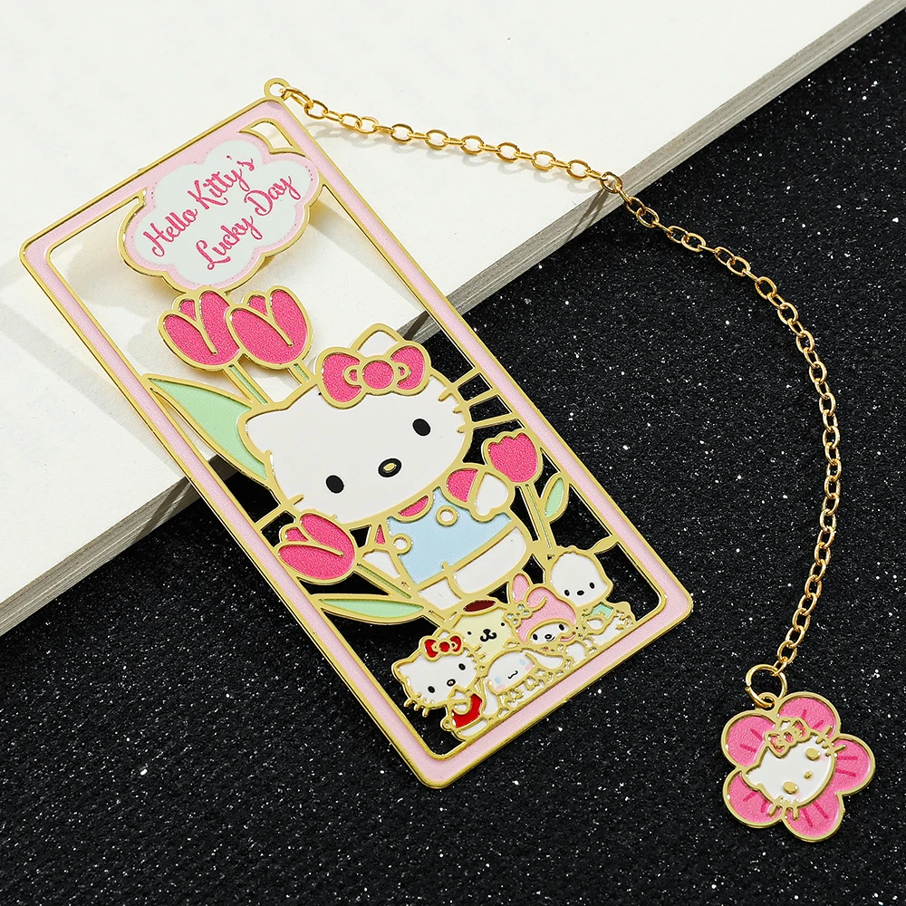 Imagem -02 - Sanrio Hello Kitty Metal Bookmark para Book Lovers Acessórios Bonitos dos Desenhos Animados Anime Girls Fan Collection Gifts