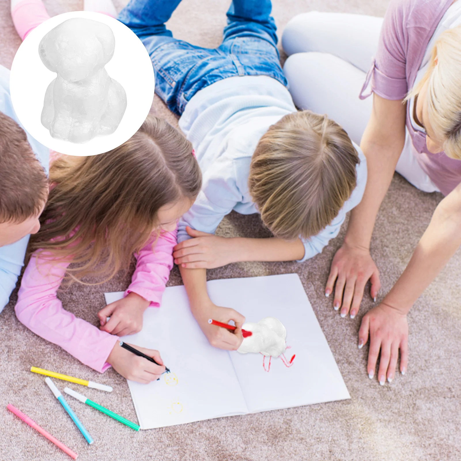 

4 Pcs Foam Puppy Pendant DIY Desktop Decorations Puppy-shaped Painting Dog Model Artificial Toys