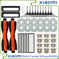 Main Brush Side Brush Hepa Filter Mop Cloth Dust Bag Replacement For Xiaomi Robot Vacuum X20 Max / D109GL Parts Accessories