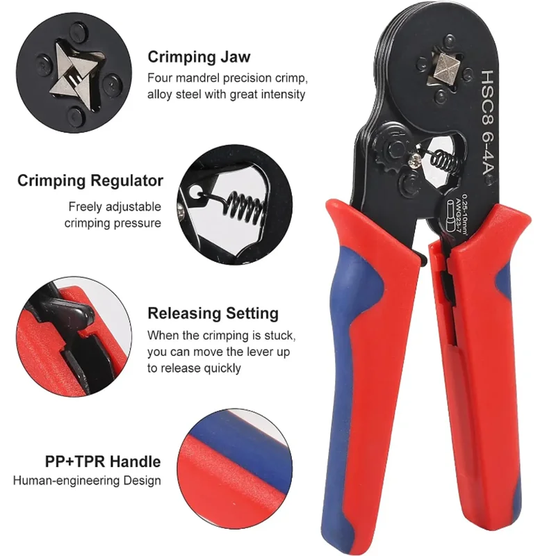 Crimping Pliers Tubular Terminal Crimper Wire Mini Ferrule Crimper Tools Household Electrical Kit Ferrule Connectors Assortment