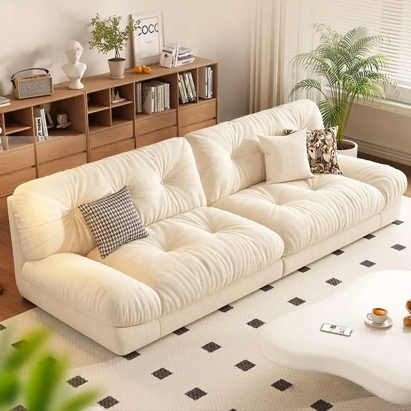 Cloud sofa new modern simple cream style living room small apartment straight row double three lazy