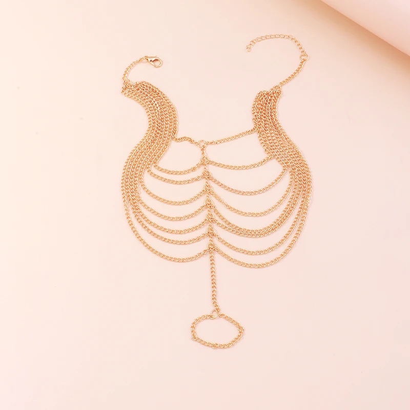 Aihua Klassische Gold Farbe Multi-schicht Kette Fußkettchen Für Frauen Sexy Kette Auf Fuß Bein Weibliche Knöchel Armband Strand schmuck – Detail 3
