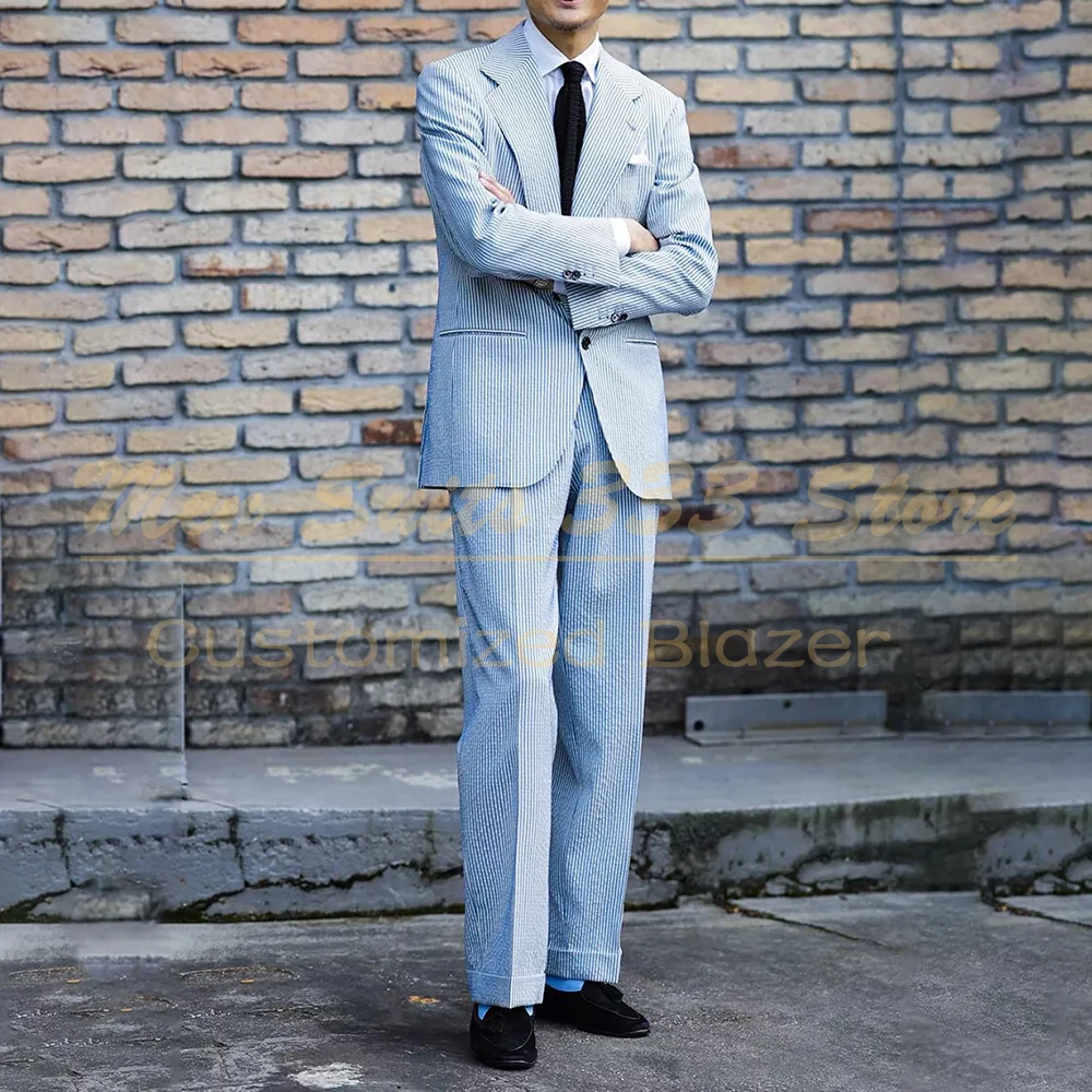 Elegante Hochzeit Herrenanzüge Luxus Einreiher Kerbe Revers Slim Fit 2-teilige Jacke Hosen Outfits Hochwertige männliche Kleidung