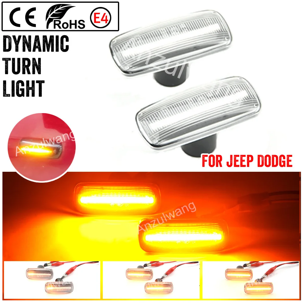 Led Dynamic Side Marker Turn Signal Indicator Flowing Flash Repeater Light For Jeep Commander Patriot Compass Grand Cherokee