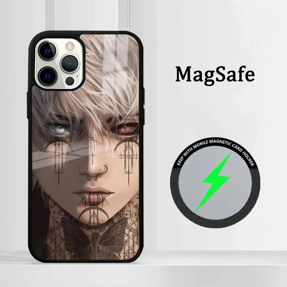 Anime T-Tokyo G-Ghoul Kaneki Ken For Evil Frosted Phone Case For iPhone 15 14 13 12 11 Pro Max Plus Mini Mirror Magnetic Cover