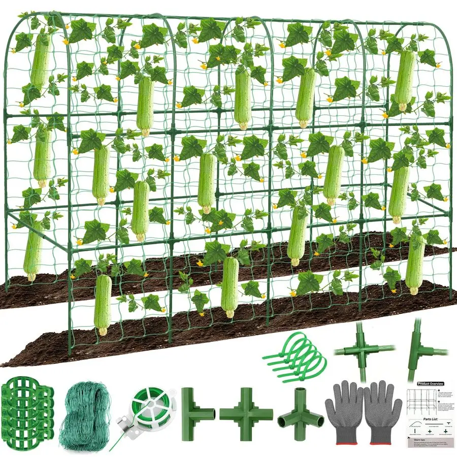

50 шт. Опоры для огурцов для приподнятых грядок, металлические U-образные большие садовые опоры для вьющихся растений на открытом воздухе с сеткой, садовые инструменты