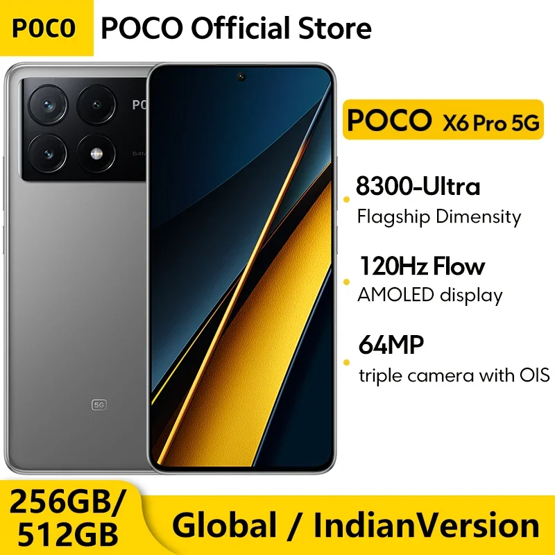 POCO X6 Pro 5G スマートフォン NFC 寸法 8300-Ultra 120Hz 6.67