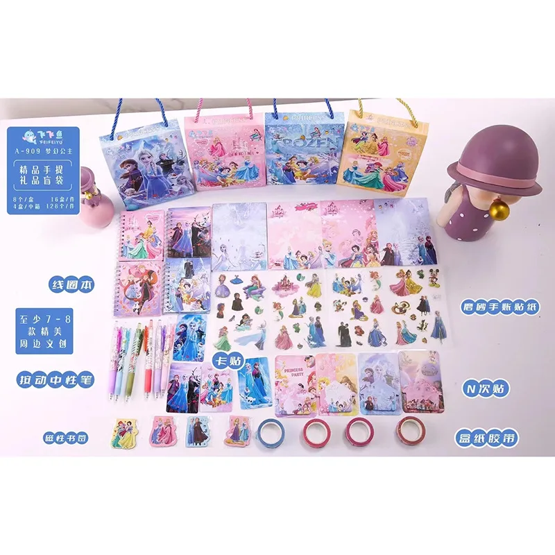 Disney Frozen Stationery Set Gift Box Cute Girl Heart Princess Stationery Cartoon Surprise Gift Learning Supplies Birthday Gift