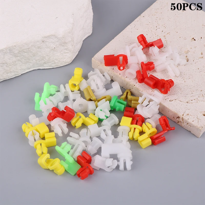 50PCS Universal Auto Door Lock Rod Clip Driver Side Handle Retainer Fits Plastic Rivet Fasteners Retainers Car Wire Clip