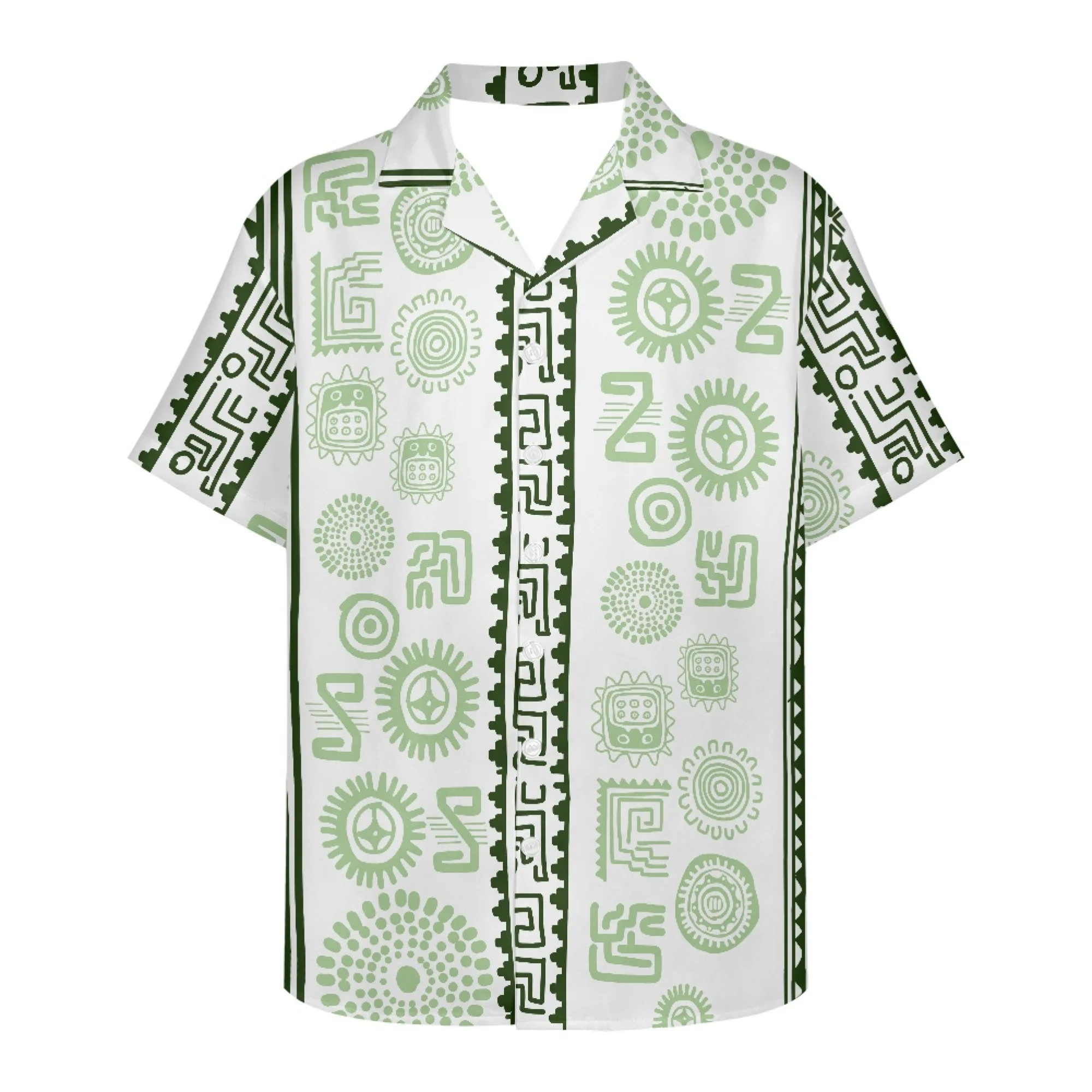 The Latest Design Samoan Traditional Tribal Print Summer Casual Shirt Lapels Cheap Short Sleeve Men's Trend Simple Hot Sales