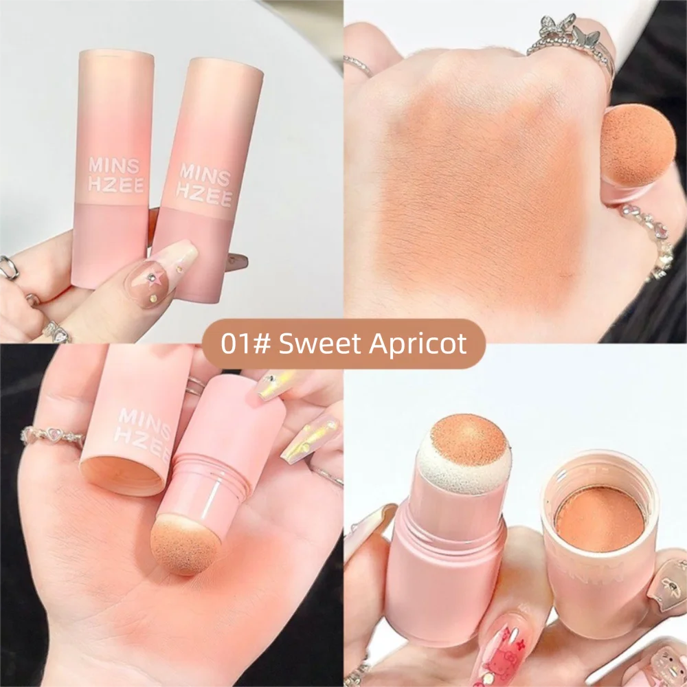 Colorete en barra de 3 colores, tinte hidratante mate para mejillas, brillo facial, mejora el Color, crema rubor líquido para mejillas