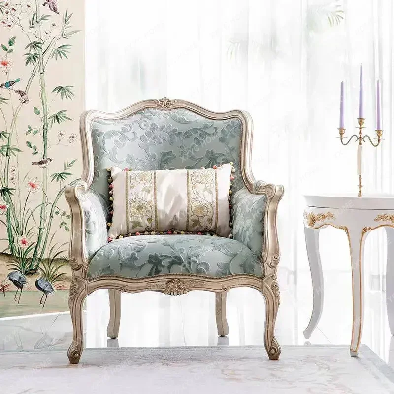 Beautiful  Luxury Back Support Pillow Chairs Living Room Ergonomic Vintage Aesthetic Chair Balcony Home Solid Wood Furnit