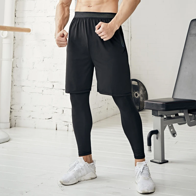 Мужские брюки для фитнеса, быстросохнущие спортивные шорты, брюки пять дюймов, черные баскетбольные свободные дышащие тренировочные брюки