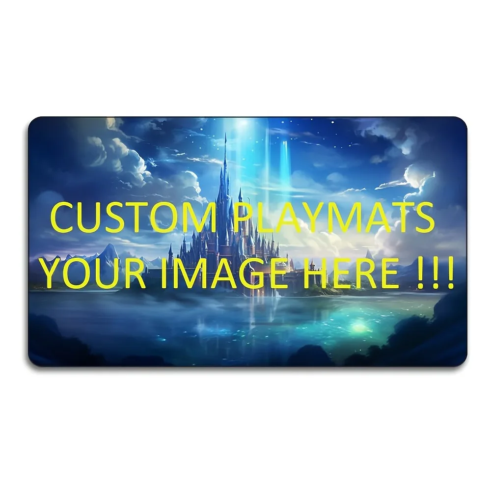 Custom Card Game Desk Mat, Large Non-Slip Rubber Mouse Pad Stitched Edge Personalized Photo Mat for Party Gaming