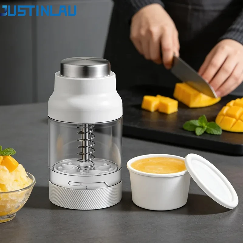 JUSTINLAU Manual Ice Shaver Summer Slush&Shaved Ice Machine Non-electric  Plastic Handheld Ice Crusher Home Snow Cone Machine
