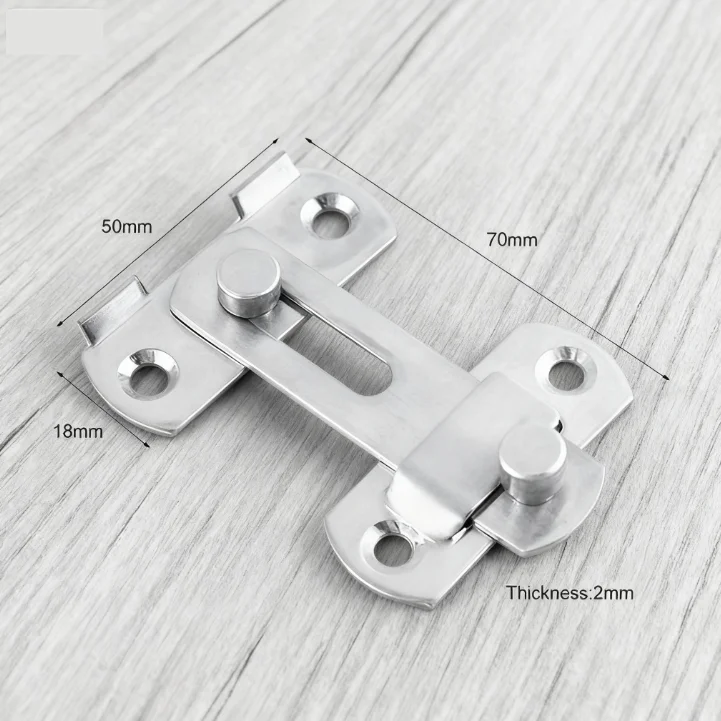 

1pcs Flat Door Latch Lock Stainless Steel Pin Safety Bolt For Pet Cage Lock Window Cabinet Fitting Room Door Lock Safety Buckle