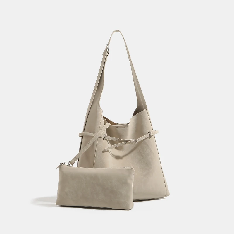 

New Women's Minimalist Hobo Underarm Bags Soft Matte PU Leather Shoulder Strap Purse Spacious Tote for Work and Daily Commute