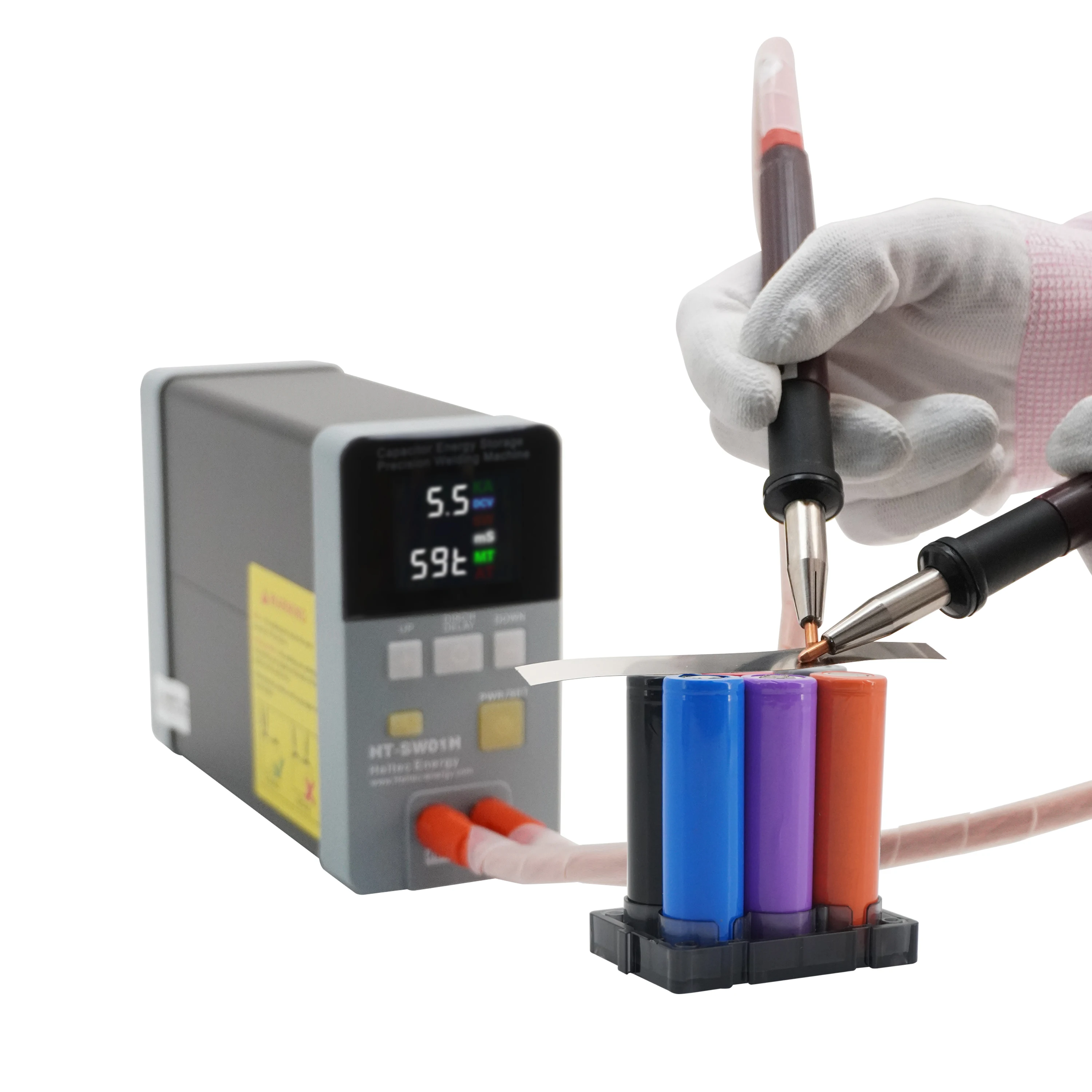 Heltec-Soldador Portátil Pequeno Ponto com Display LED, Máquina de Solda com Capacitor, Bateria De Armazenamento, 21kW, 12kW, 36kW, 42kW, 0,5mm Espessura