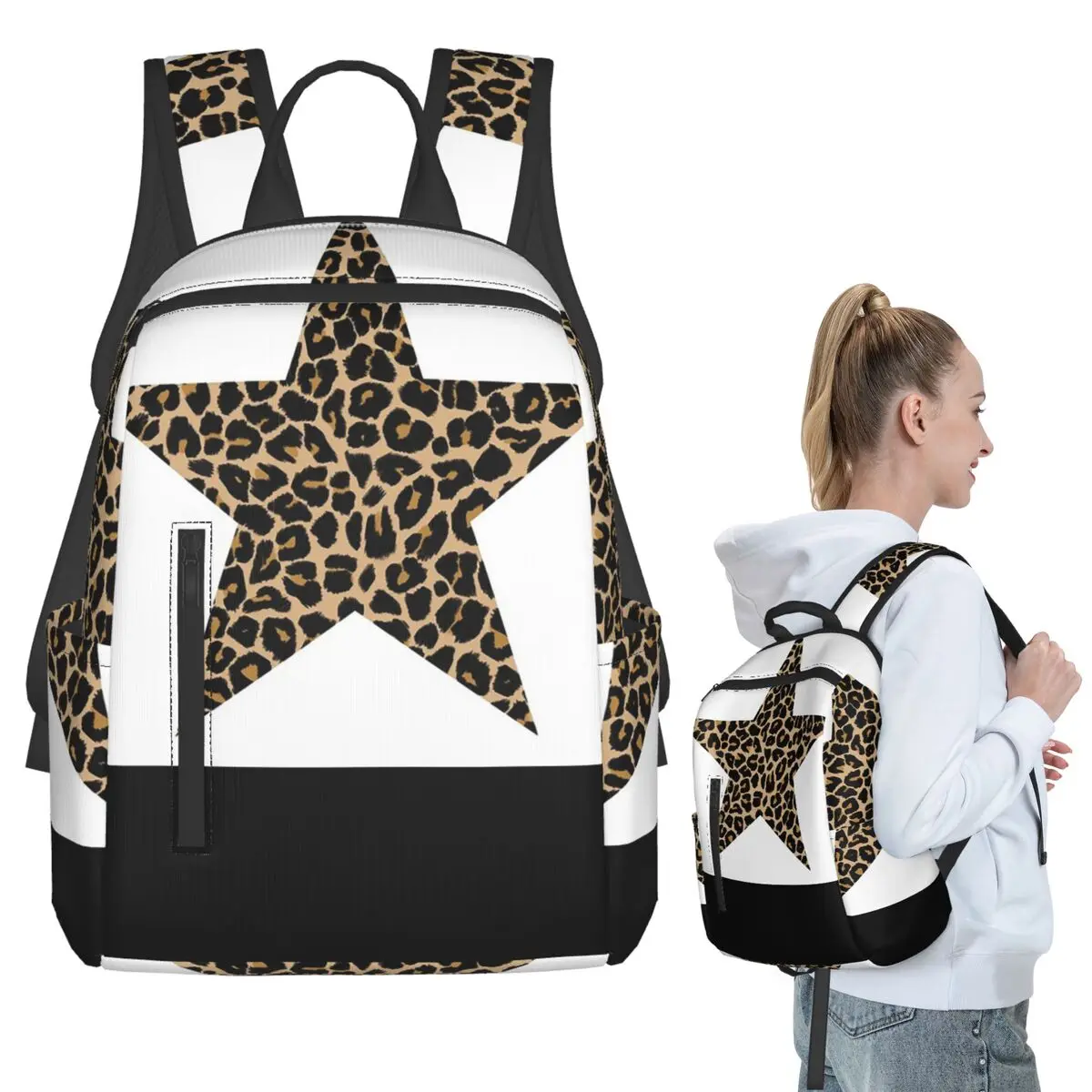 Traditional Leopard Print Colours Backpack Student BookBag Boys Girls School Bag Laptop Shoulder Bags Men Women