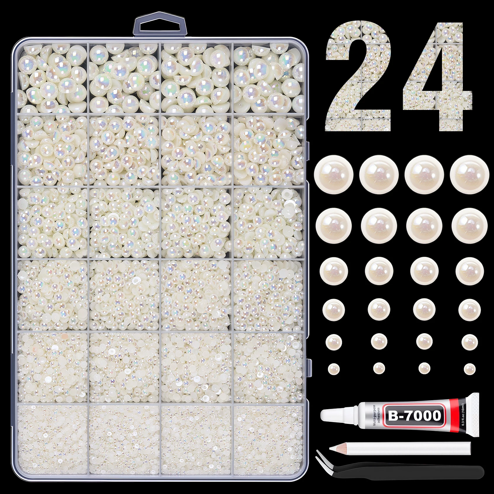 28Grid 3/4/5/6mm Gemengde Kleur Harsen Boor AB Strass Set Platte Achterkant Nagelboor Voor Telefoon Kleding DIY Decoratie Nagels Ambachten