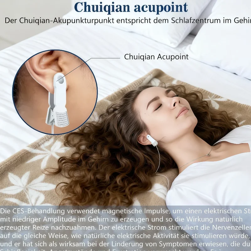 Portable Vagus Nerve Stimulation Ear Clip Device - Auricular Neurostimulation CES Therapy for Anxiety & Depression Treatment