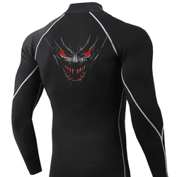 Autumn New Running T-shirt Men's Long Sleeved Compression Shirt Fitness Training Top Gym Bodybuilding Undershirt Man Sports Wear