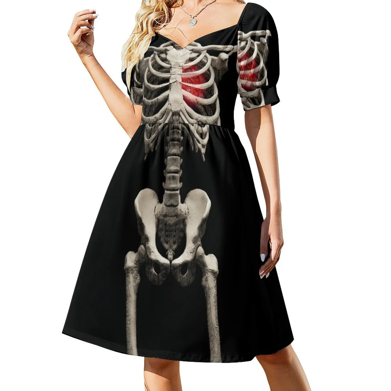 

Skeleton Love (Halloween) Short Sleeved Dress Dresses for wedding party dresses for woman 2025 elegant dresses plus sizes Dress