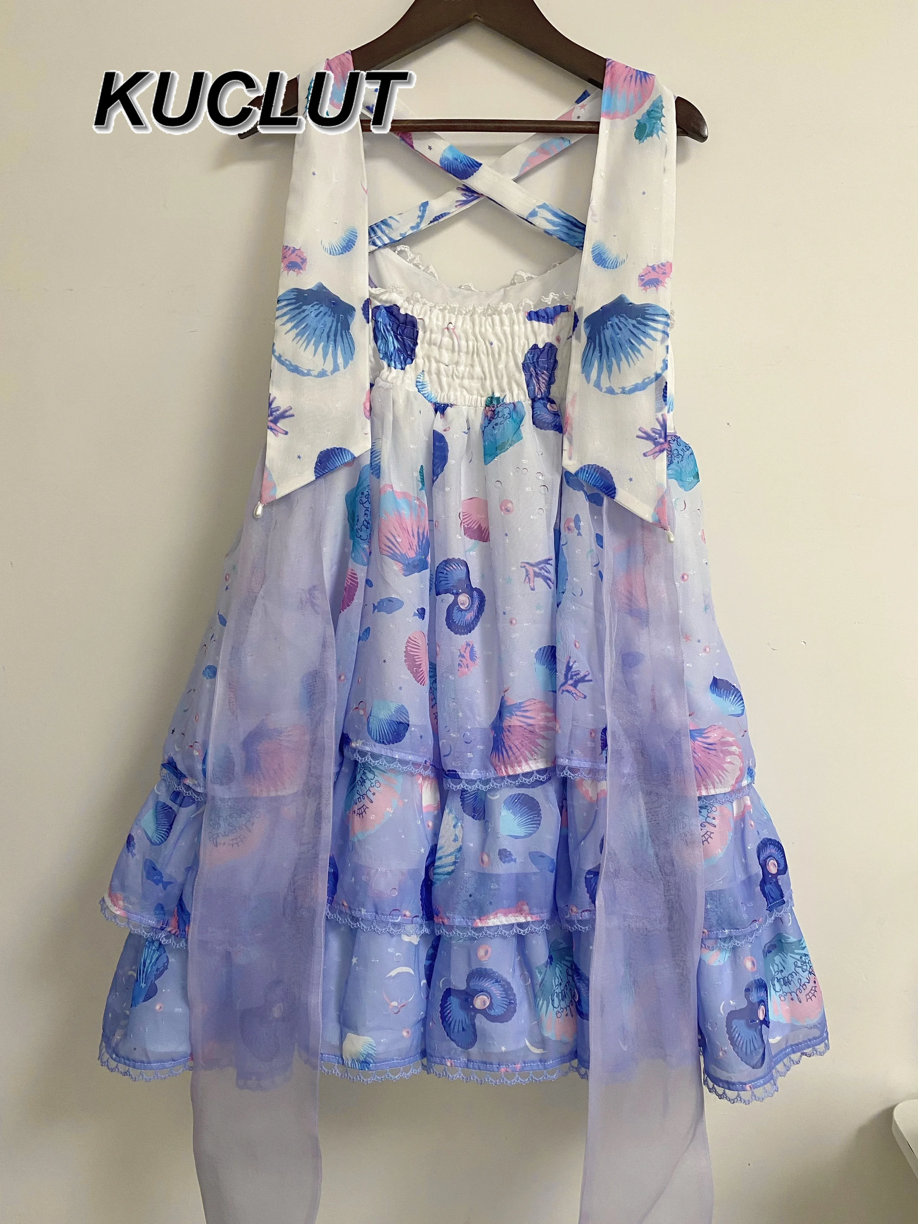 Sukienka Lolita w oryginalnym stylu, elegancka sukienka na ramiączkach, damska letnia słodka i urocza sukienka codzienna, krótka sukienka dla dziewczynki, nowość 2025