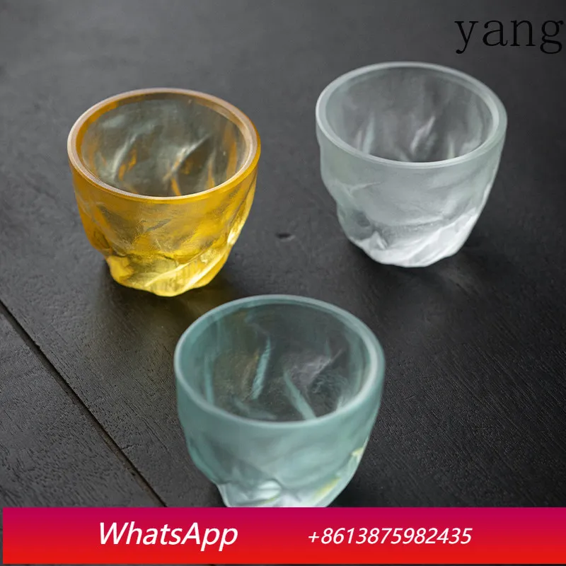 

Yjq glazed master cup handmade thickened heat-resistant kung fu tea set crystal glass single cup