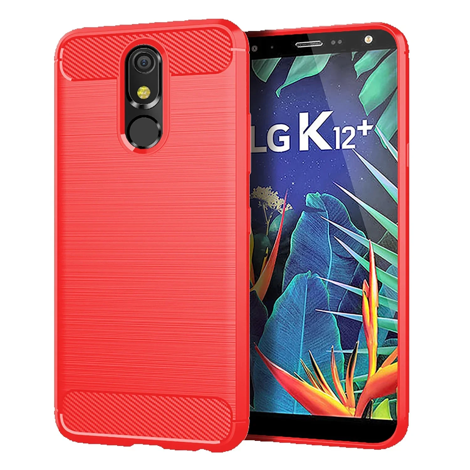 For LG Plus K11+ Alpha 2018 K8X Carbon Fiber Cover For Lg K12+ K10 Power K12 Max Shockproof Case Coque Fundas