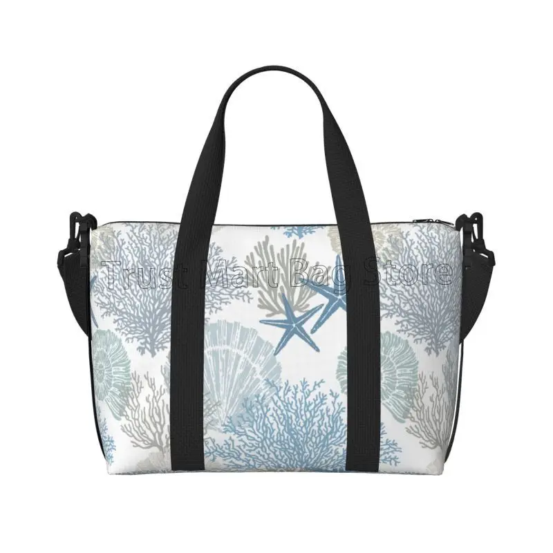 

Летние океанские тематические ракушки, коралловые морские звезды, дорожные дорожные сумки, водонепроницаемая прочная дорожная сумка для багажа, ночная сумка для выходных