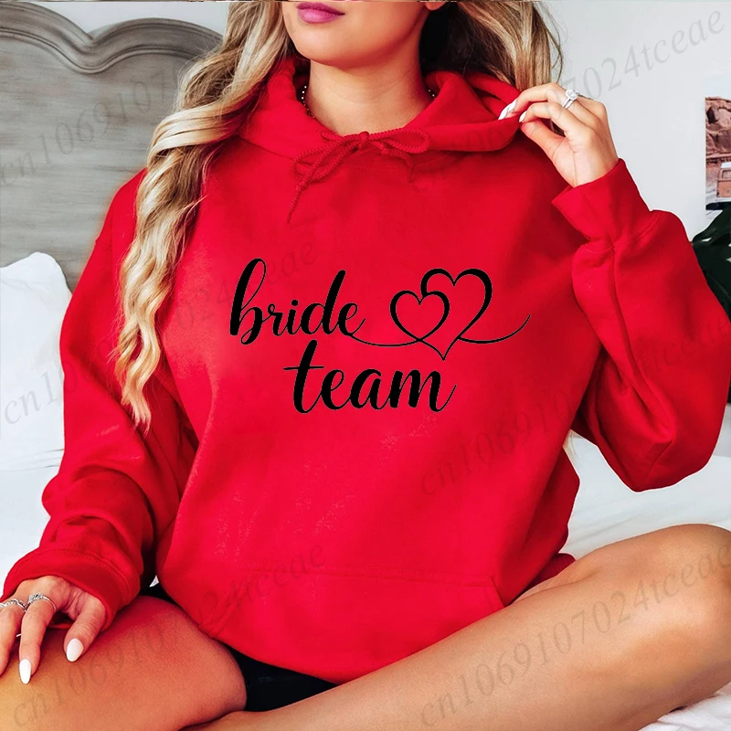 كنزات نسائية بغطاء للرأس ملابس علوية مريحة لفريق العروس العازبة ملابس رياضية لوصيفة العروس وحفلات الزفاف مع قلنسوة سوداديرا فيلبا موليتوم #5