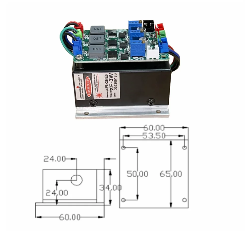 Imagem -03 - Módulo do Laser da Fase do Poder Superior Ttl Analong Rgb 4w 638nm 1w 525nm 1w 1w 450nm 2w