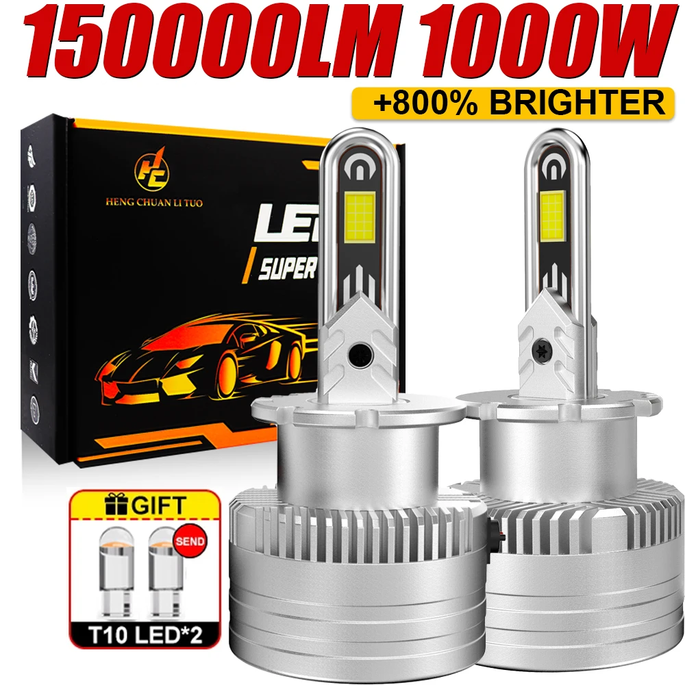 

D2S D4S Светодиодные лампы для фар Canbus HID D2R D4R 1000 Вт 150000LM CSP Автомобильный светильник 1:1 MINI Plug&Play Turbo Fan Автомобильные лампы 6000K