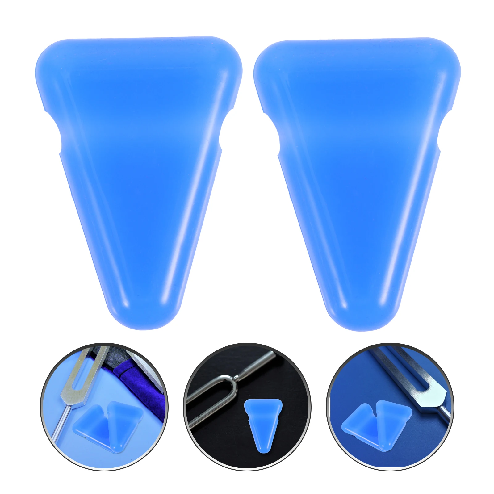 

2pcs Silicone Fork Triangle Tuning Fork Block Holder Triangle Base Secure Block Mount Compatible Durable Lightweight Portable