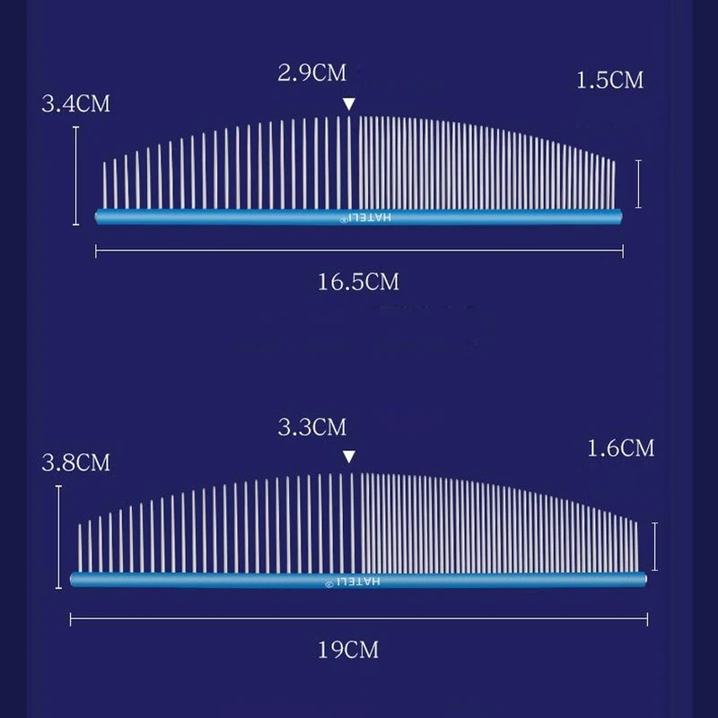 16/19cm Pet Cat Grooming Single Comb Stylist Color Aviation Aluminum Ultra-light High-end Dog Comb Professional Massage Comb
