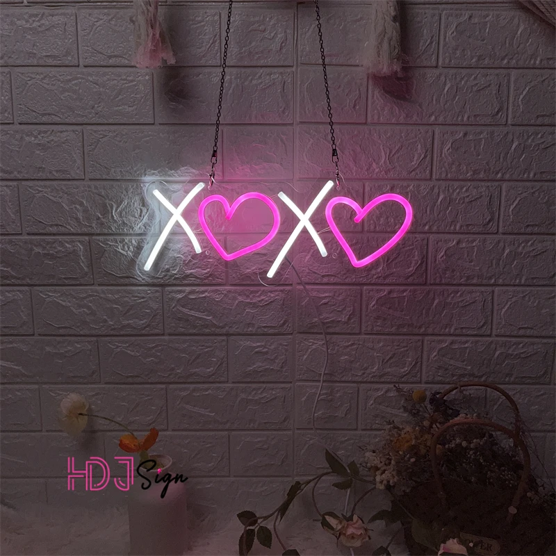 Xoxo Neon Sign Light For Wedding Decoration LED Neon Strip Lights Garden Home Bedroom Wall Decor Neon Party Sign Gift