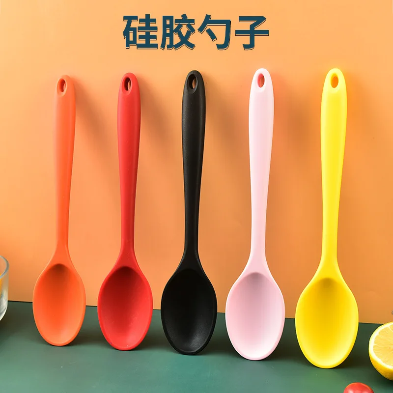 Silicone Kitchen Utensil Salad Mixing Spoon Home Soup Share Spoon Simple and Convenient Kitchen Cooking Tools