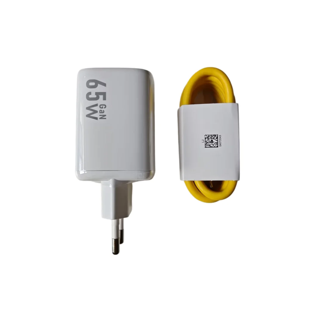 65W GaN Fast Charger for Ulefone Power Armor 17 18T 19T 24 with EU Adapter And USB Cable Yellow Charger Bundle Set