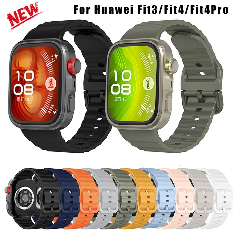 Silikonarmband für Huawei Watch Fit 3/4 Weiches wasserdichtes Sportarmband Modearmband Ersatz für Huawei Watch Fit 4pro Armband