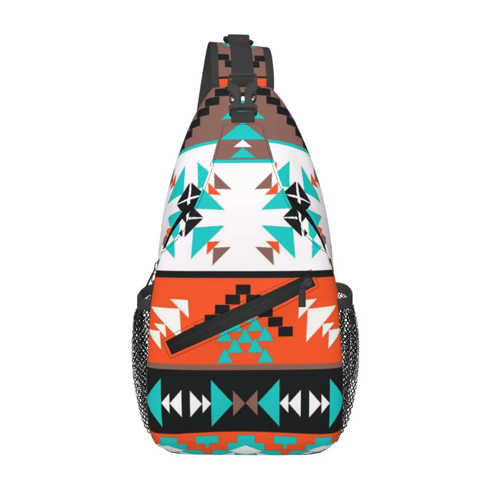 Indian National Style Print Sling Bag Women Crossbody Chest Backpack Hiking Daypack Men Travel Casual Rideing Outdoor Beach