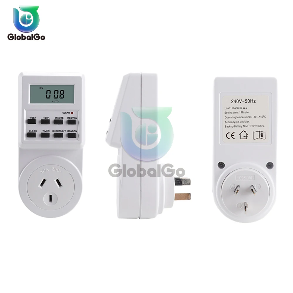 EU UK US AU Plug Digital Programmable Electrical Wall Plug-in Power Socket Timer Switch Outlet Time Clock 220V 110V AC