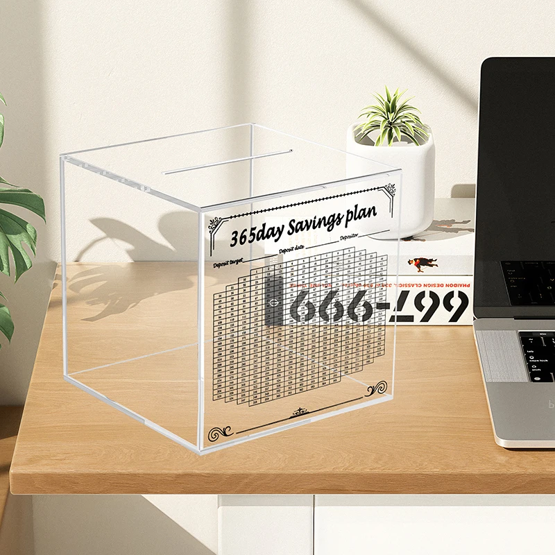 365 Day Acrylic Piggy Bank Money Bank For Adults Must Break To Open Transparent Money Saving Enduring Money Bank Study Money Box