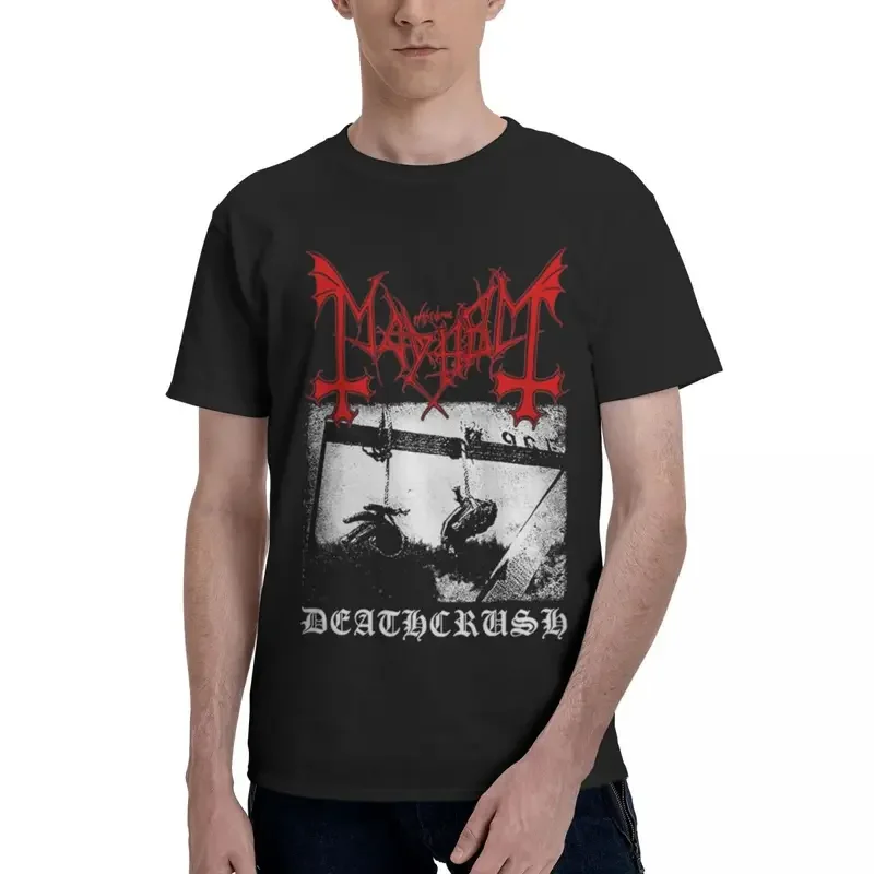 

Men's T-Shirt Mayhem Deathcrush Euronymous Dead Varg Novelty Pure Cotton Tees Short Sleeve Black Metal T Shirt O Neck Tops