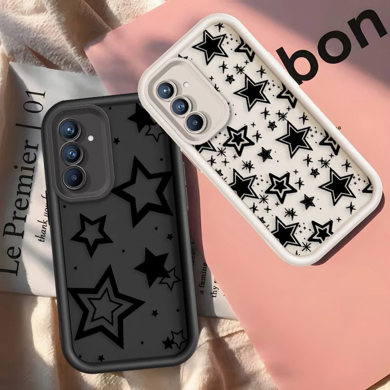 Art Five-pointed Star For Samsung Galaxy A54 A53 A52 A51 A34 A33 A23 A22 A21S A14 A13 5G Soft Eye Ladder Phone Case