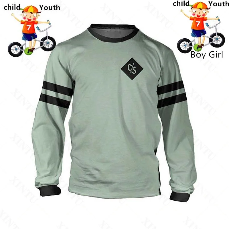 2022 Kids Fast Dry Motocross Loose rider jersey Downhill mountain bike DH shirt MX Bike Endurance Race Boys Girls MTB T-shirt