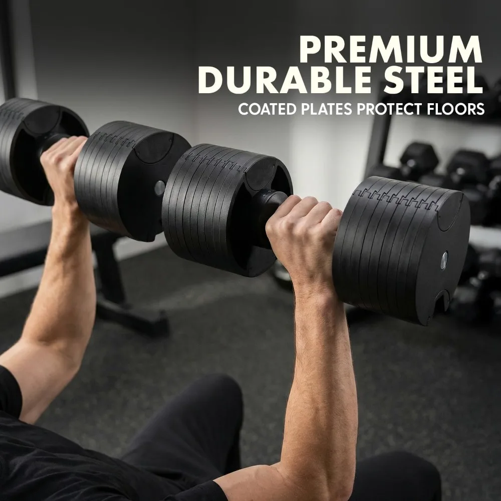 US Local Stock Best Choice 70-140 LB Adjus Dumbbell Set Heavy Plates -Slip Handle Home Gym Strength Training