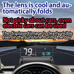 Velocímetro HUD plegable automático; HUD universal, velocidad GPS, tiempo, altitud, imagen flotante 3D; fábrica de fuentes
